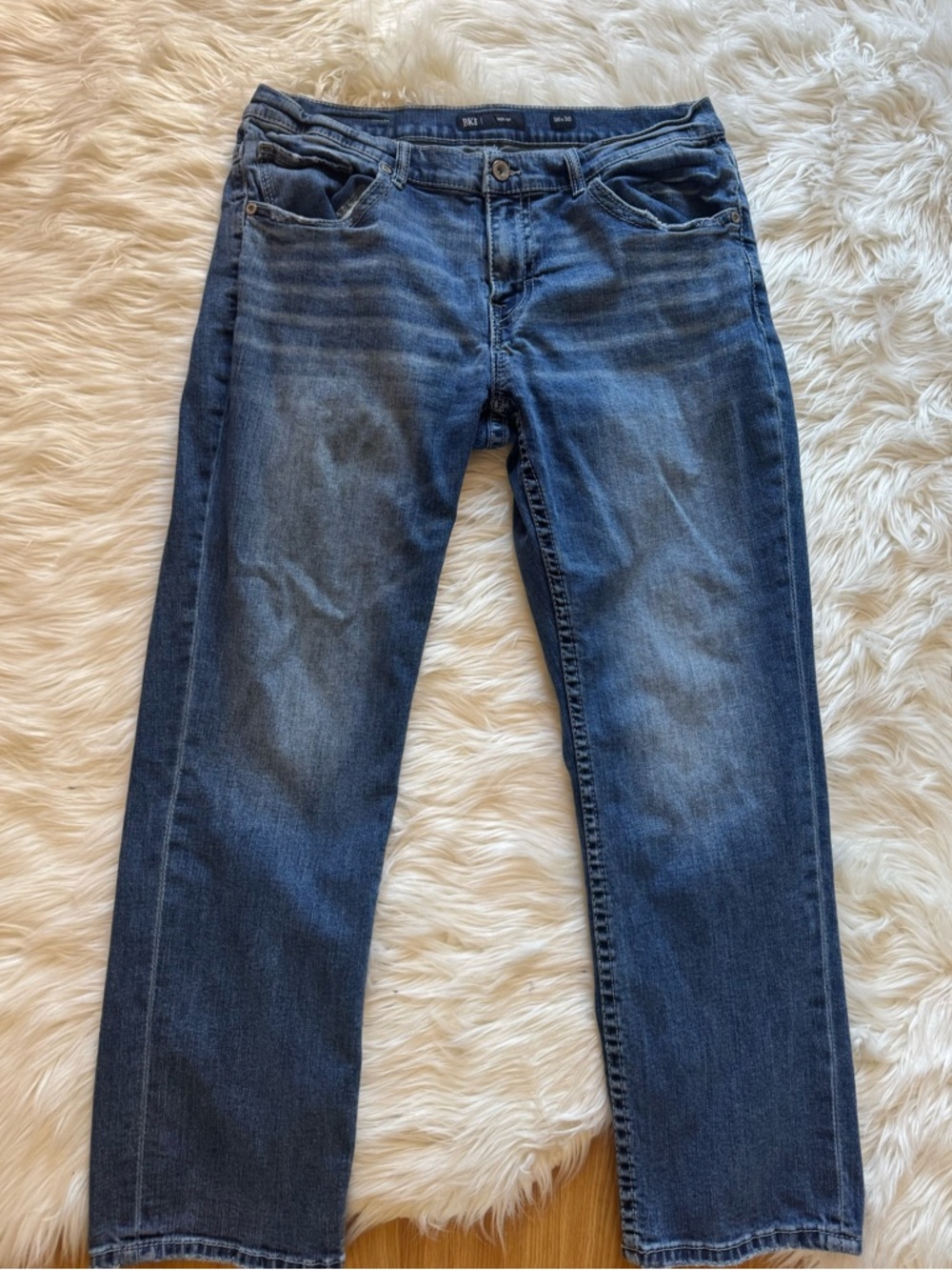 BKE Men's Straight-Leg Jeans in Dark Blue Wash